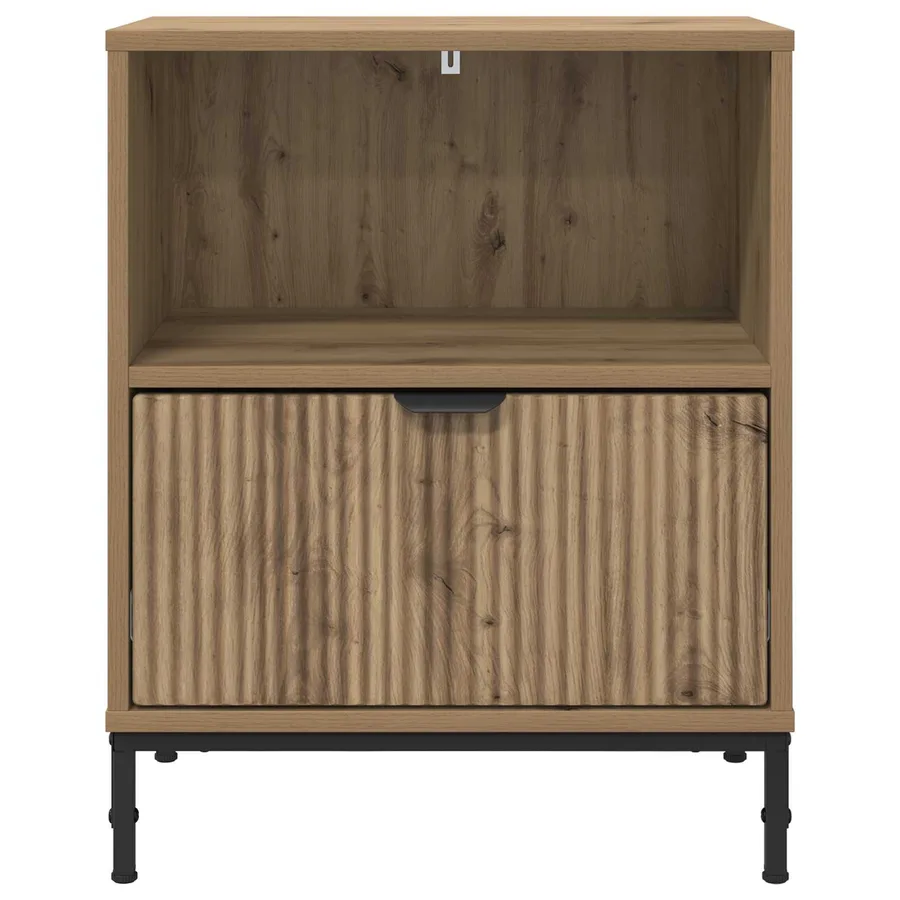 Cabinet de chevet 2 pc chêne artisanal 49 x 36 x 61 cm - 6