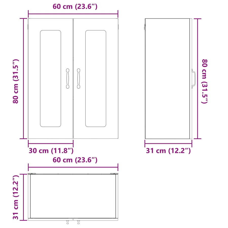 Panneau de lave-vaisselle Kalmar Chêne fumé 60 x 31 x 80 cm - 11