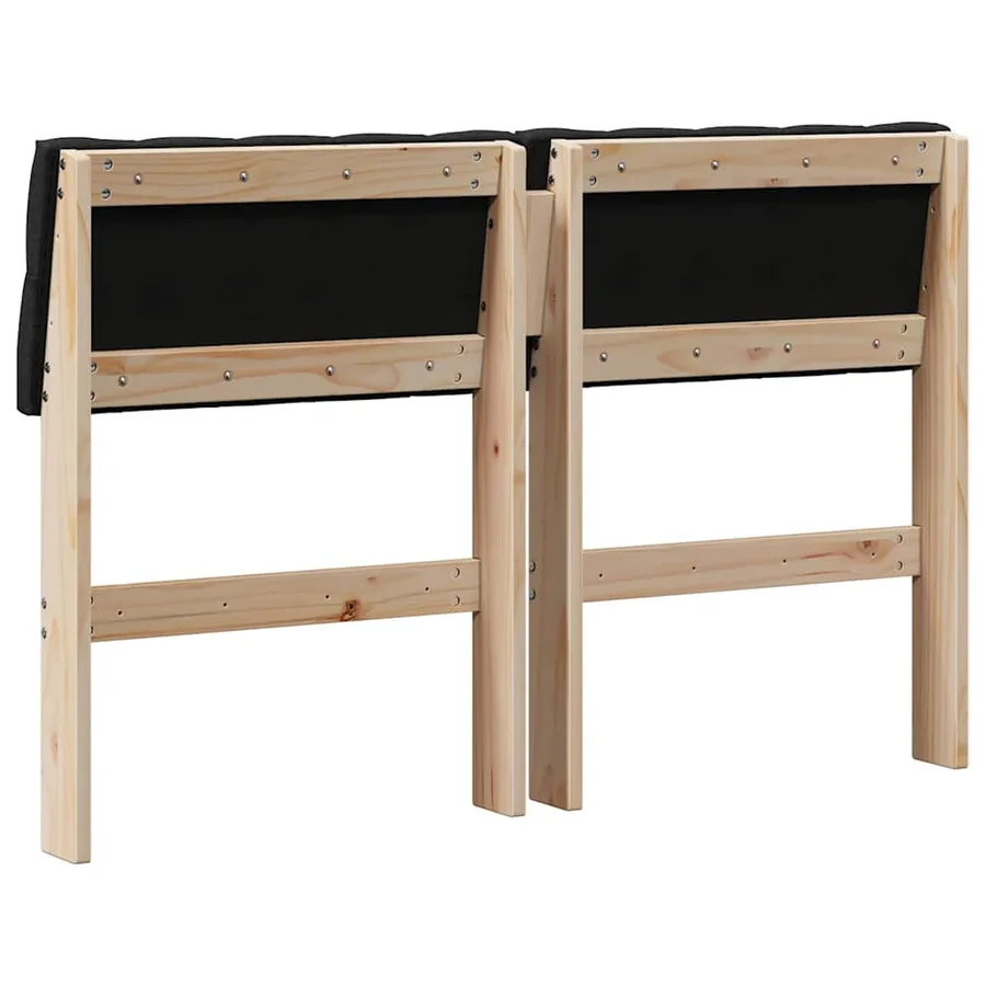 Tête de lit capitonnée Noir 120 cm Pin massif - 6