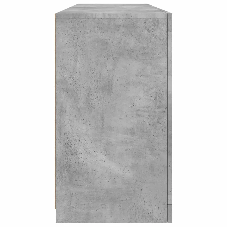 Buffet avec lumières LED gris béton 163x37x67 cm - 7