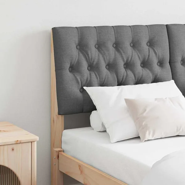 Tête de lit capitonnée Gris foncé 135 cm Pin massif