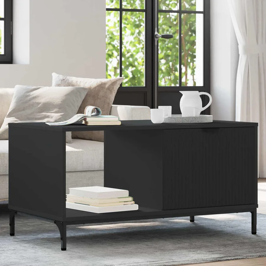 Table basse Chêne noir 90 x 49 x 46 cm Bois d'ingénierie