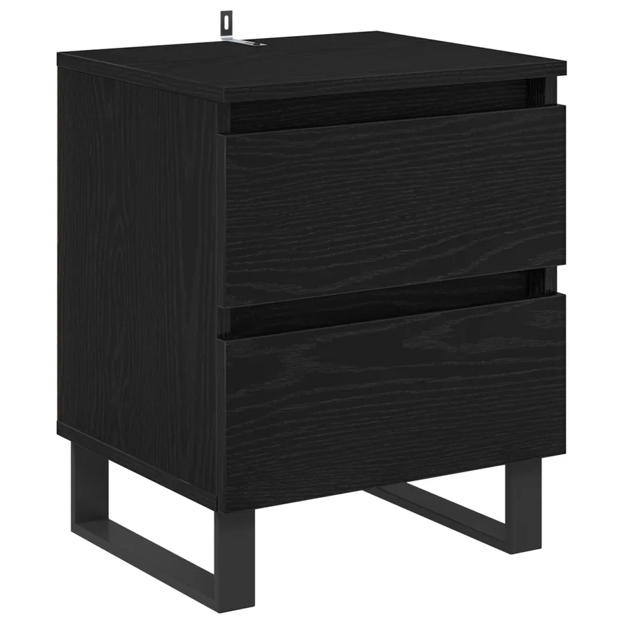 Cabinet de chevet Chêne noir 40 x 35 x 50 cm Bois d'ingénierie - 2