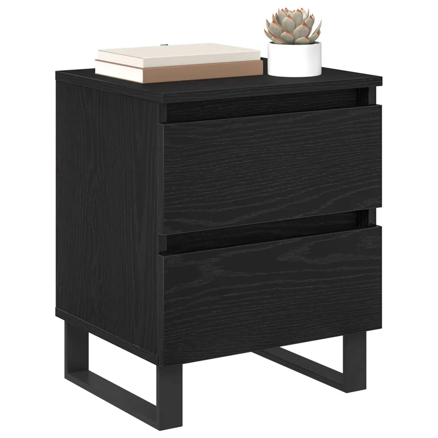 Cabinet de chevet Chêne noir 40 x 35 x 50 cm Bois d'ingénierie - 3