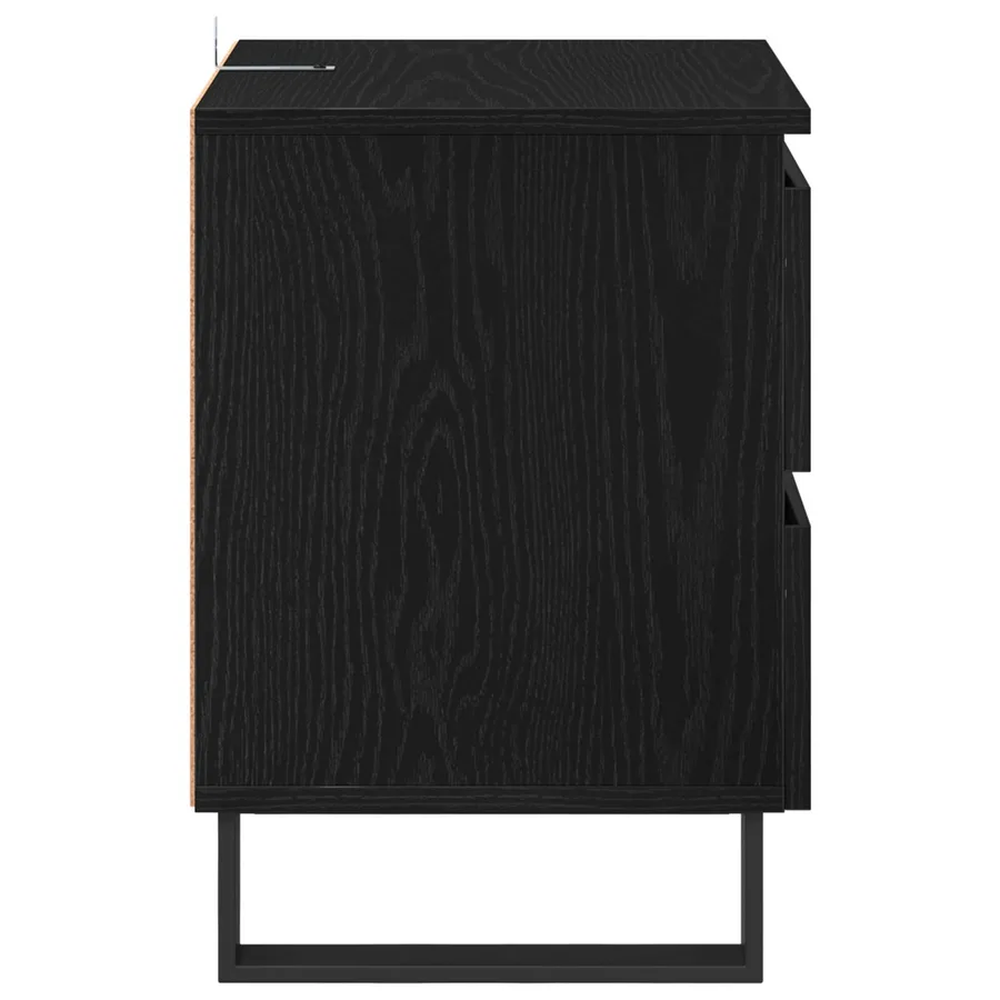 Cabinet de chevet Chêne noir 40 x 35 x 50 cm Bois d'ingénierie - 7