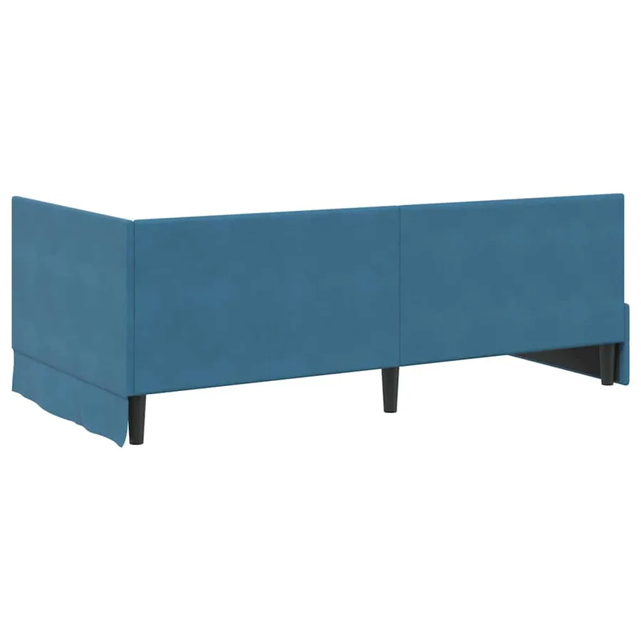 Cadre de lit d'angle avec matelas 2 pcs Bleu Velours - 9