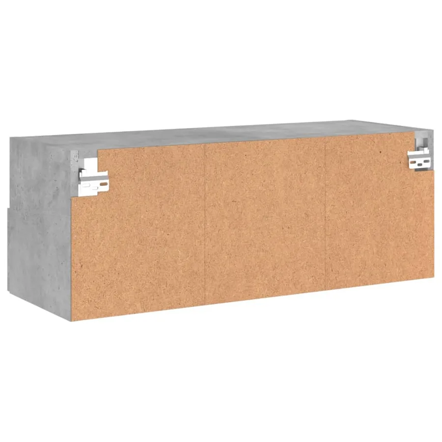 Meuble TV mural gris béton 80x30x30 cm bois d'ingénierie - 10