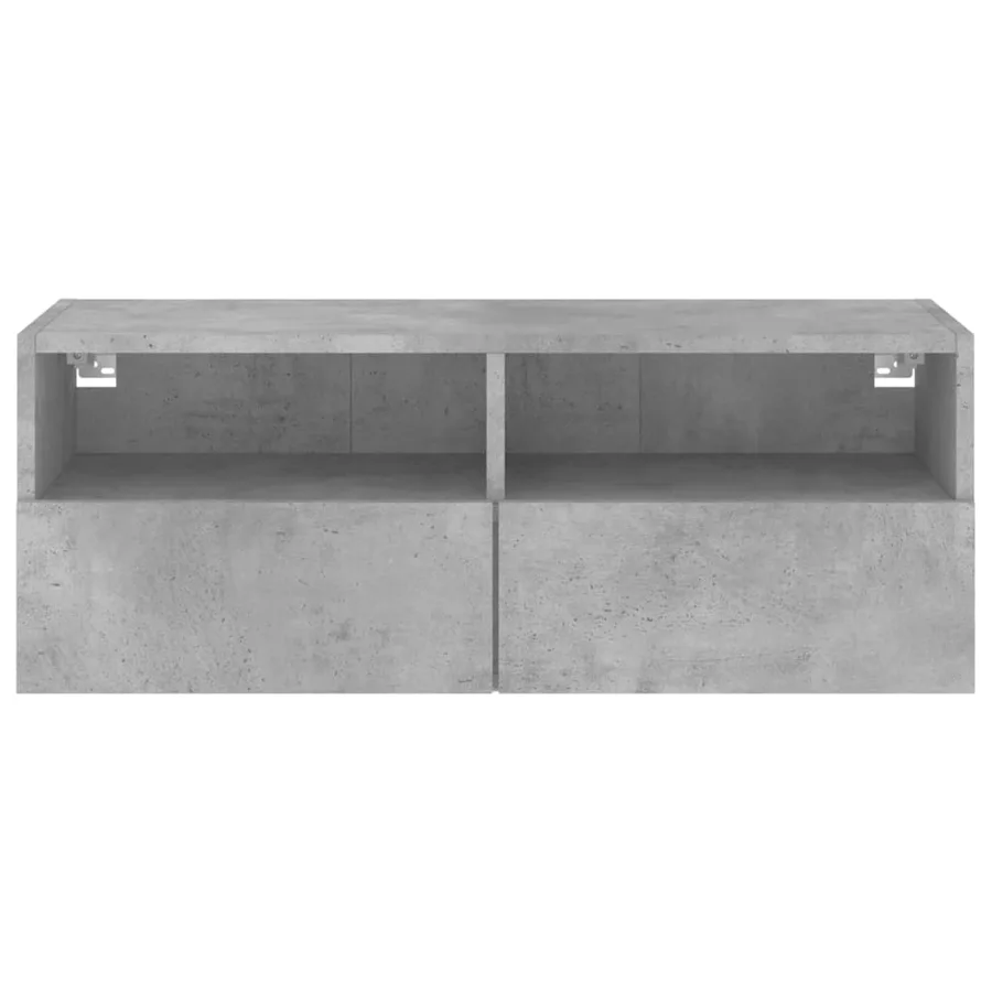 Meuble TV mural gris béton 80x30x30 cm bois d'ingénierie - 8