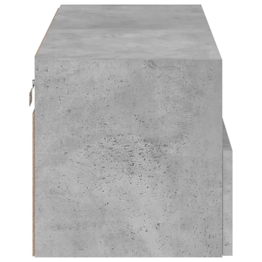 Meuble TV mural gris béton 80x30x30 cm bois d'ingénierie - 9