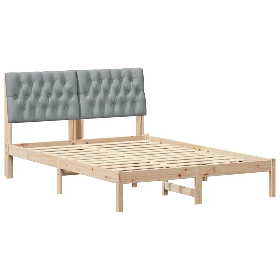 Cadre de lit avec tête de lit rembourrée Marron 160 x 200 cm - 2