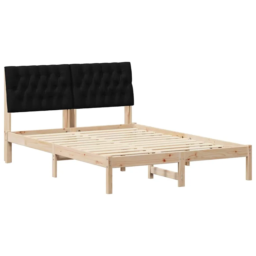 Cadre de lit avec tête de lit rembourrée Marron 150 x 200 cm - 2