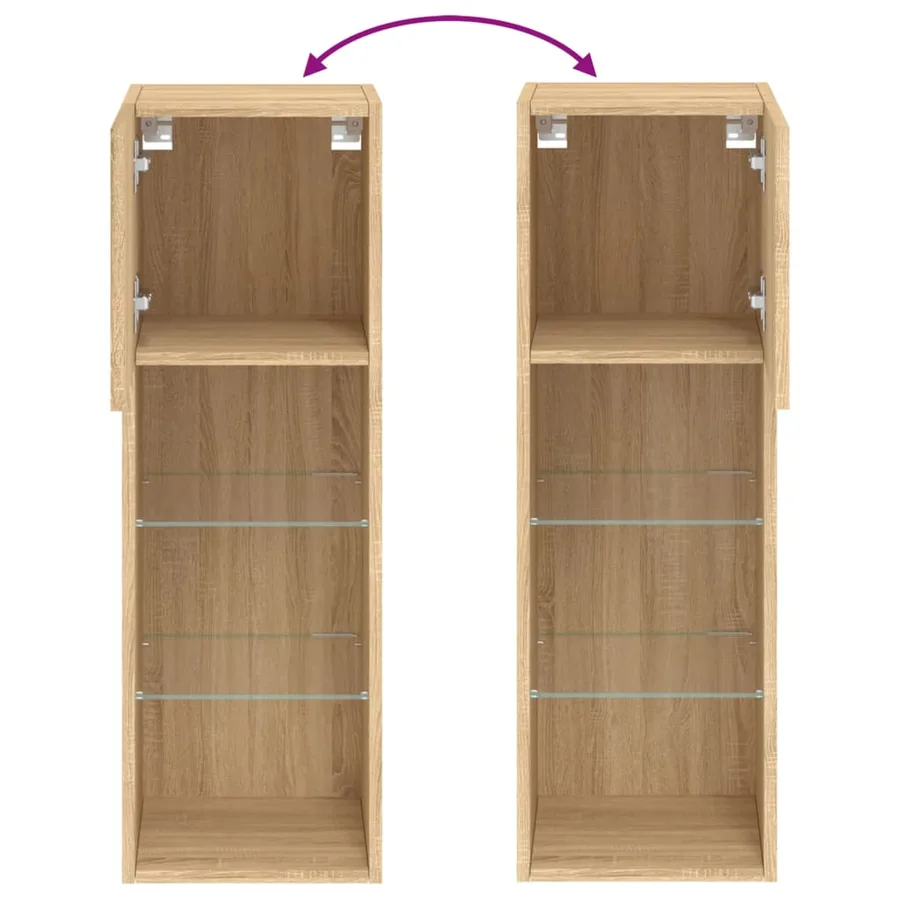 Meuble TV avec lumières LED chêne sonoma 30,5x30x90 cm - 12