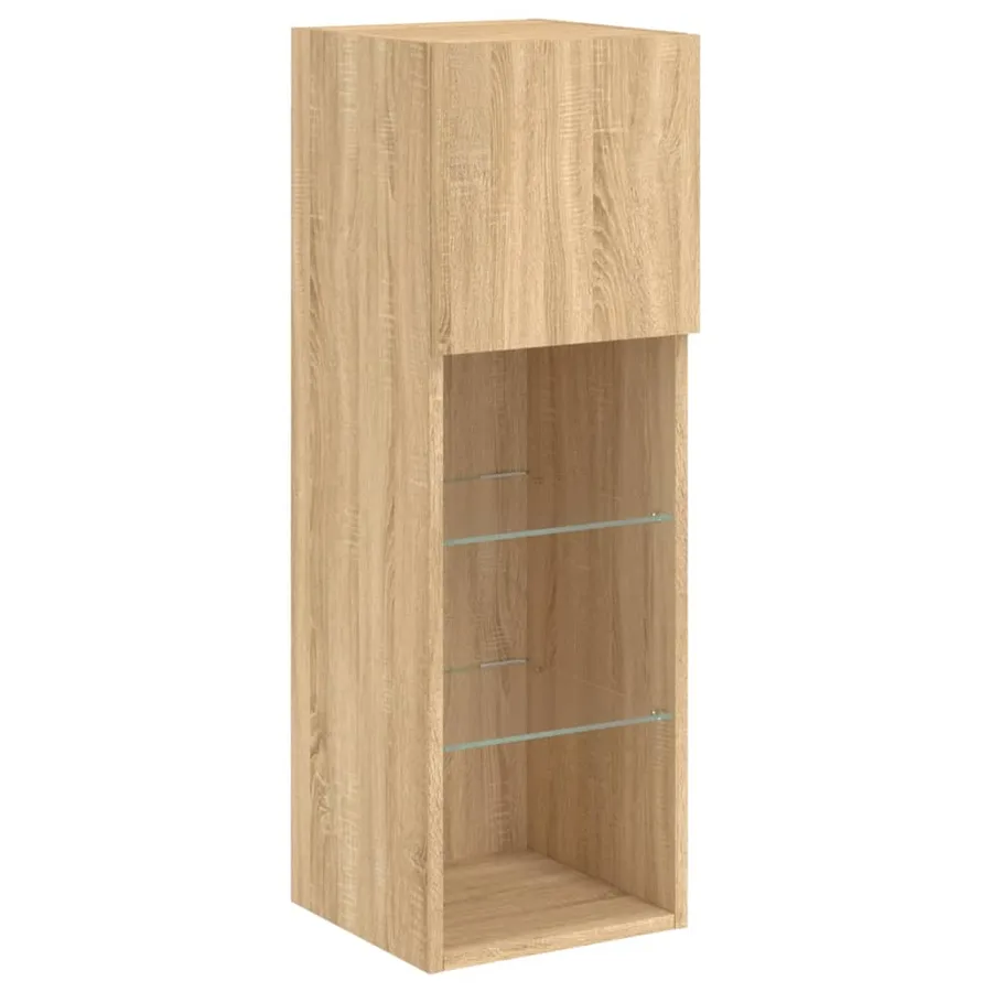 Meuble TV avec lumières LED chêne sonoma 30,5x30x90 cm - 7