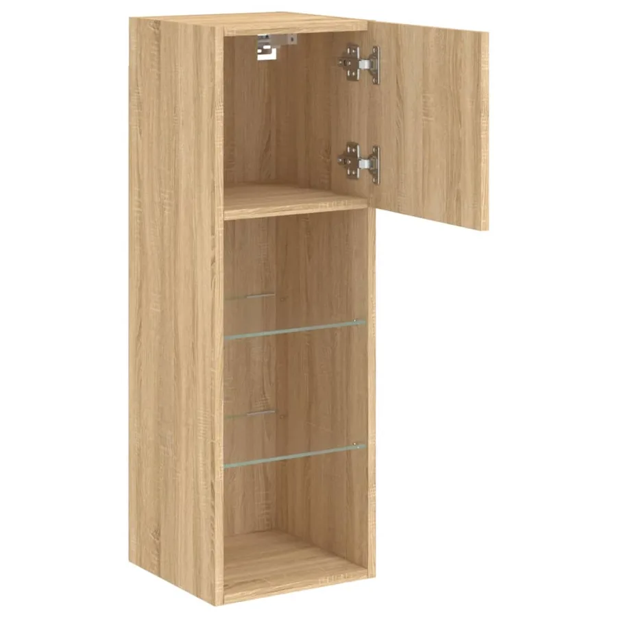 Meuble TV avec lumières LED chêne sonoma 30,5x30x90 cm - 8