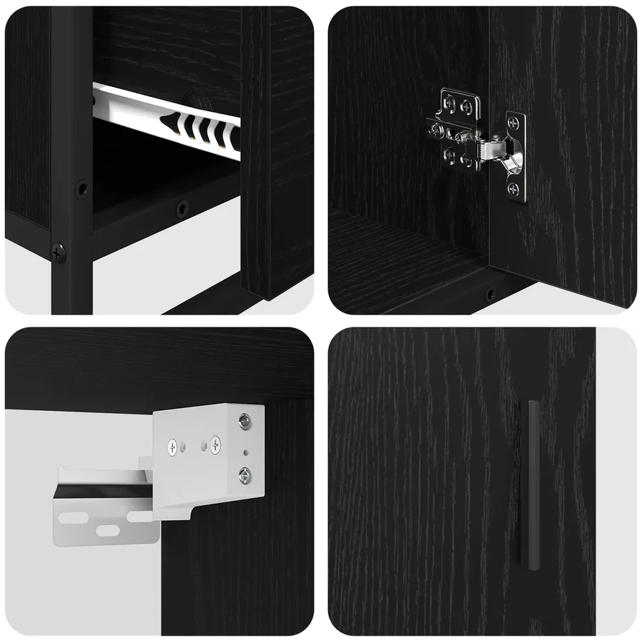 Ensemble de mobilier de salle de bain 3 pcs Chêne noir - 12
