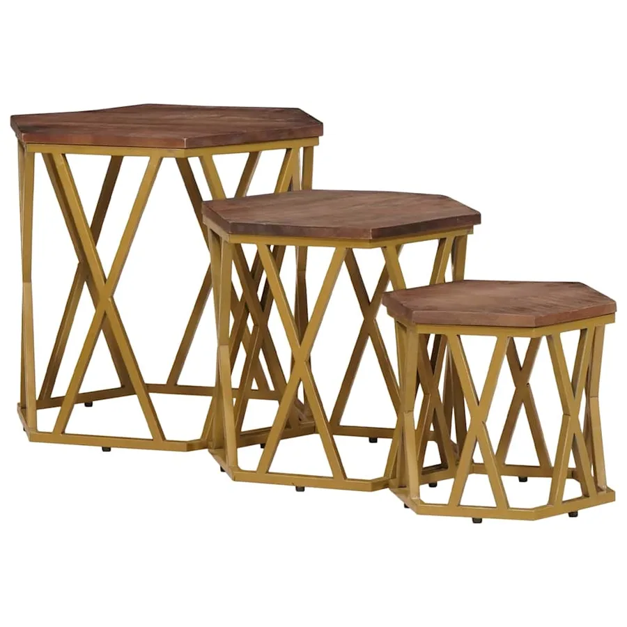 Tables basses Marron 55 x 55 x 50 cm Bois de mangue massif - 2
