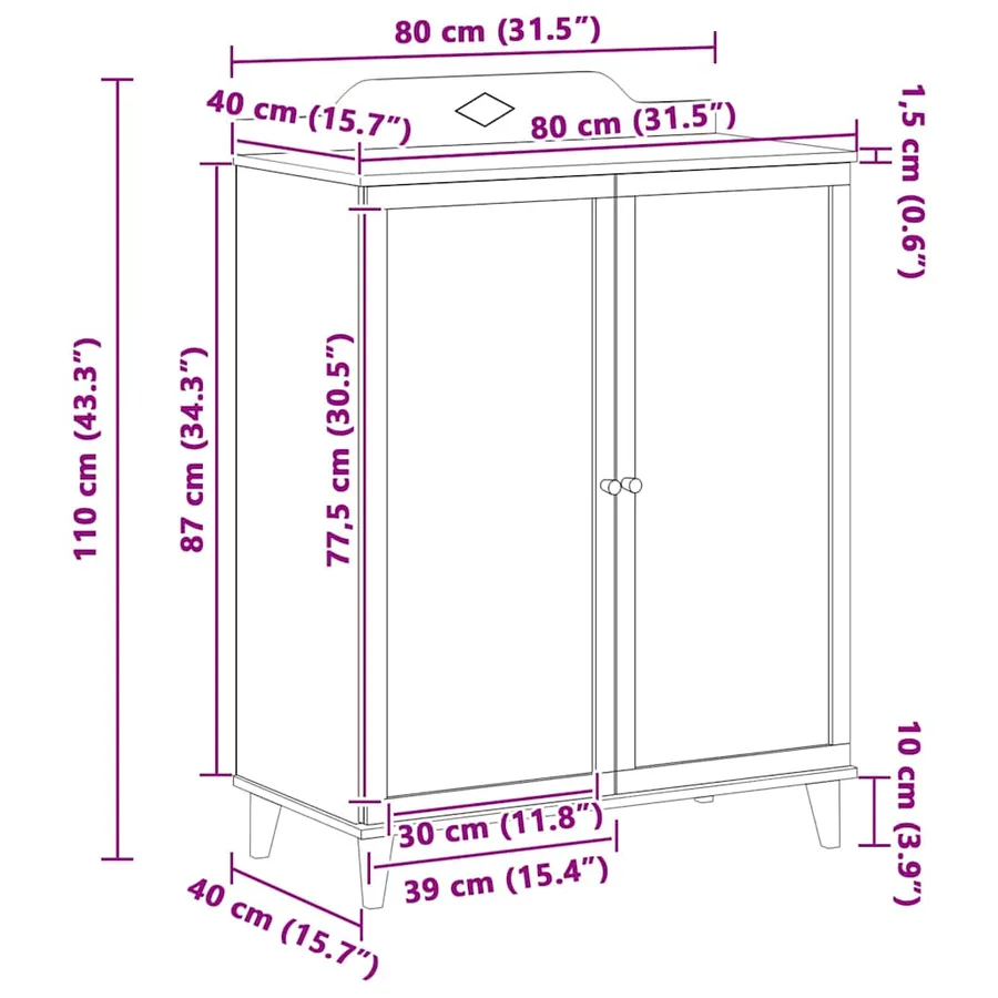 Cabinet avec deux portes et façade en tableau noir ROROS - 12