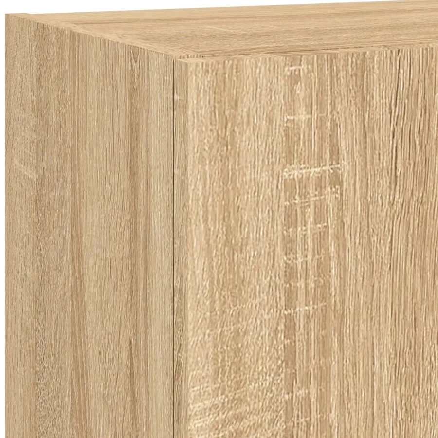 Unités murales TV avec LED 4 pcs chêne sonoma bois d'ingénierie - 12