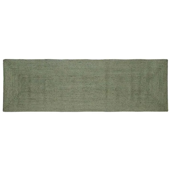 Tapis de surface Rectangulaire Vert olive 80 x 200 cm Jute