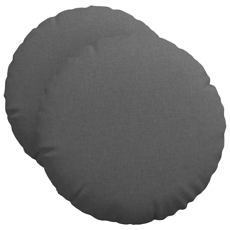 Coussins de siège 2 pcs Gris foncé Ø50 x 19 cm tissu - 2