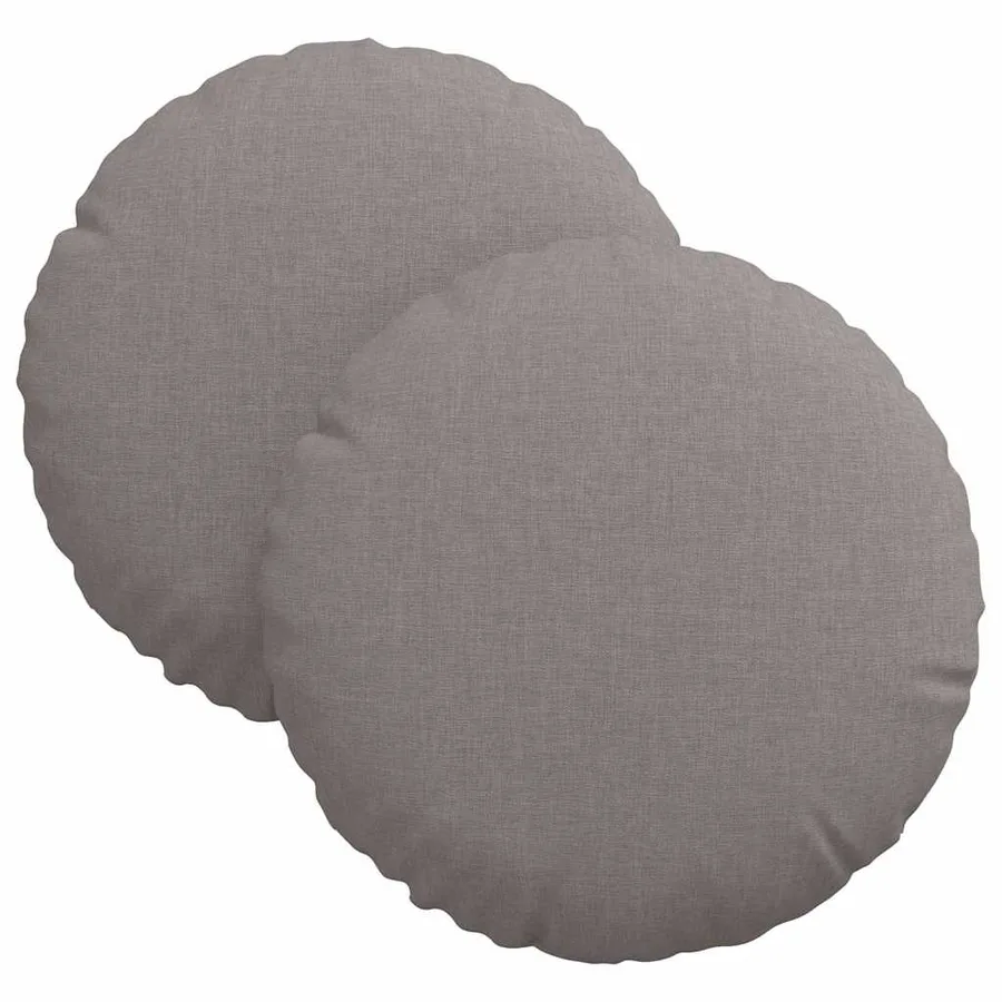Coussins de siège 2 pcs Taupe Ø30 x 13 cm tissu - 2