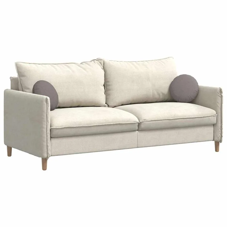 Coussins de siège 2 pcs Taupe Ø30 x 13 cm tissu - 3