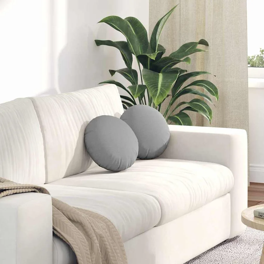 Coussins de siège 2 pcs Gris nuage Ø30 x 13 cm tissu