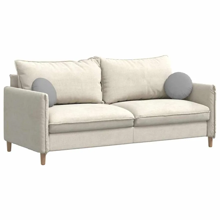 Coussins de siège 2 pcs Gris nuage Ø30 x 13 cm tissu - 3
