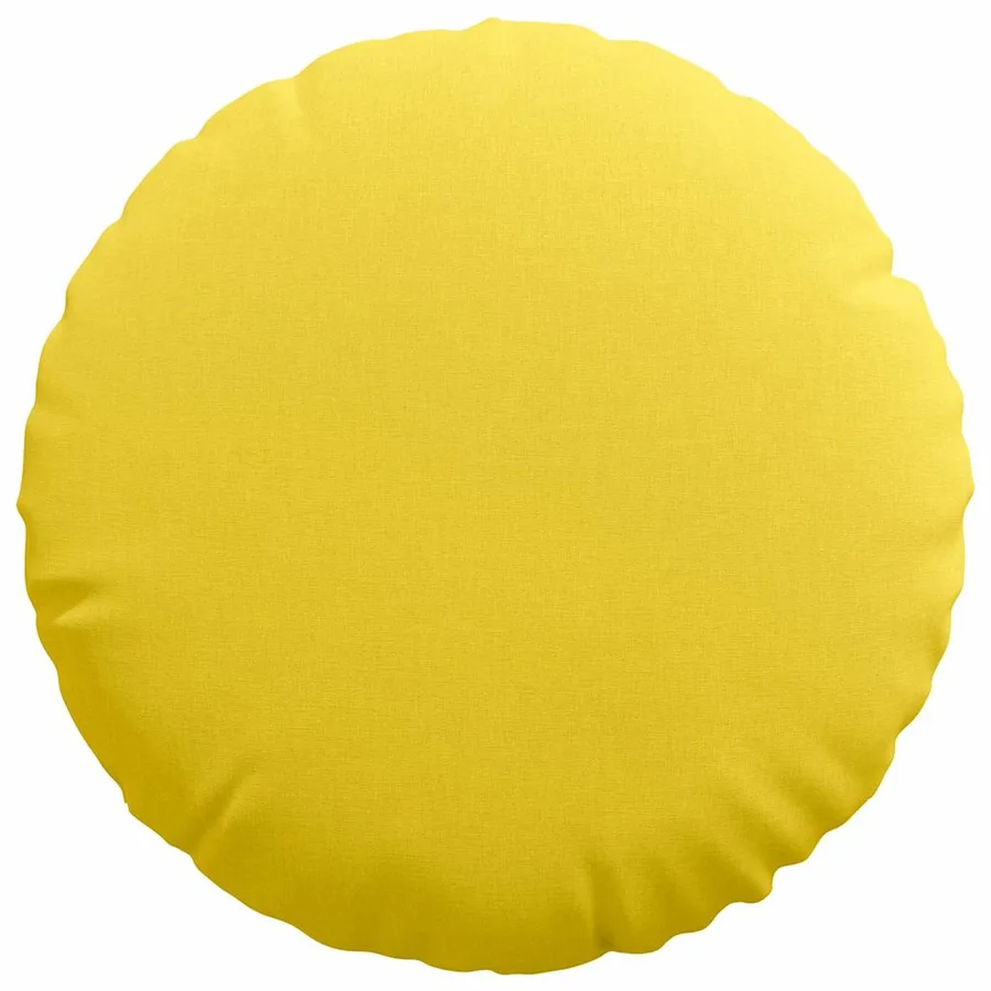 Coussins de siège 2 pcs Jaune clair Ø50 x 19 cm tissu - 6