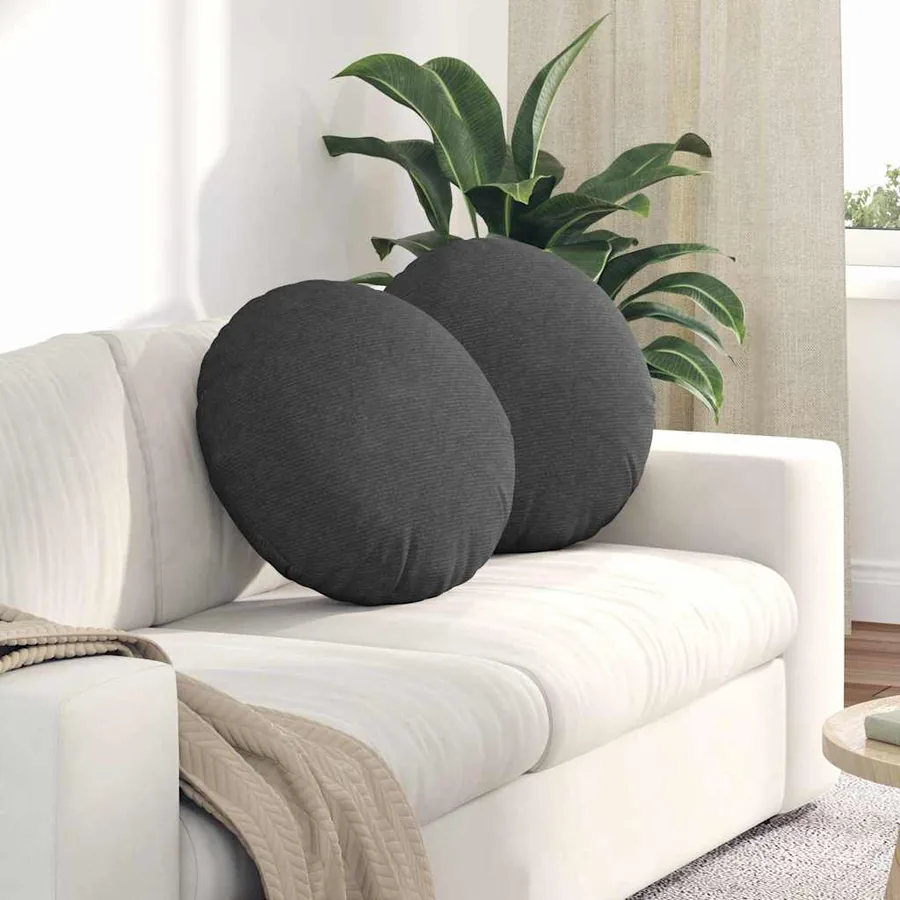 Coussins de siège 2 pcs Gris foncé Ø50 x 19 cm
