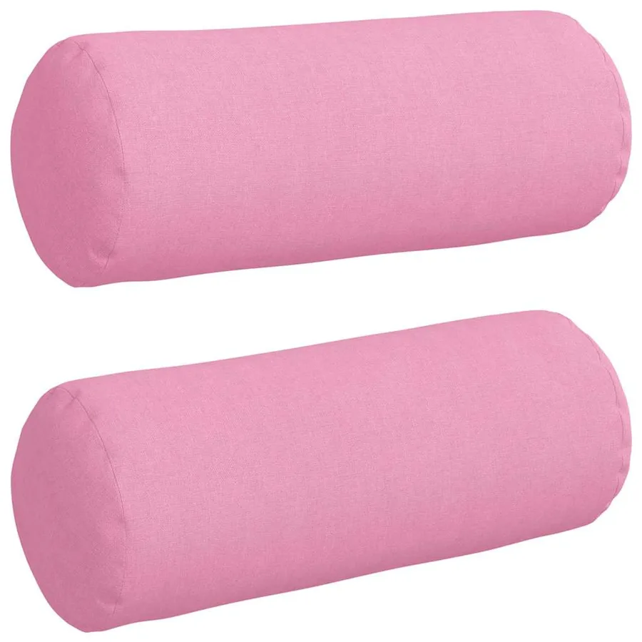 Coussins d'accent 2 pcs Rose Ø 15 x 40 cm tissu - 2