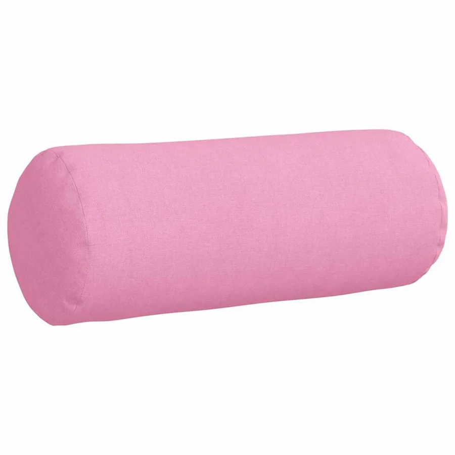 Coussins d'accent 2 pcs Rose Ø 15 x 40 cm tissu - 5