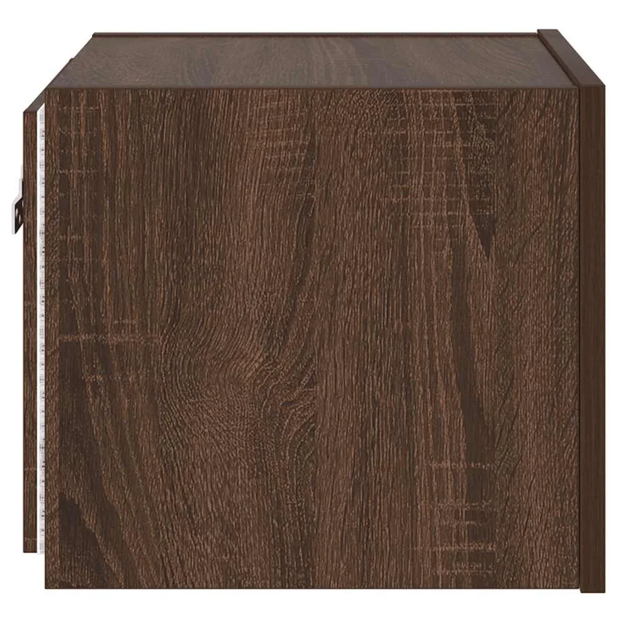 Meubles TV muraux lumières LED 2 pcs chêne marron 30,5x35x30 cm - 12