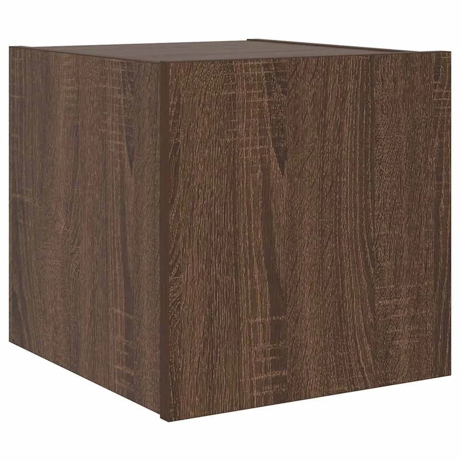 Meubles TV muraux lumières LED 2 pcs chêne marron 30,5x35x30 cm - 8