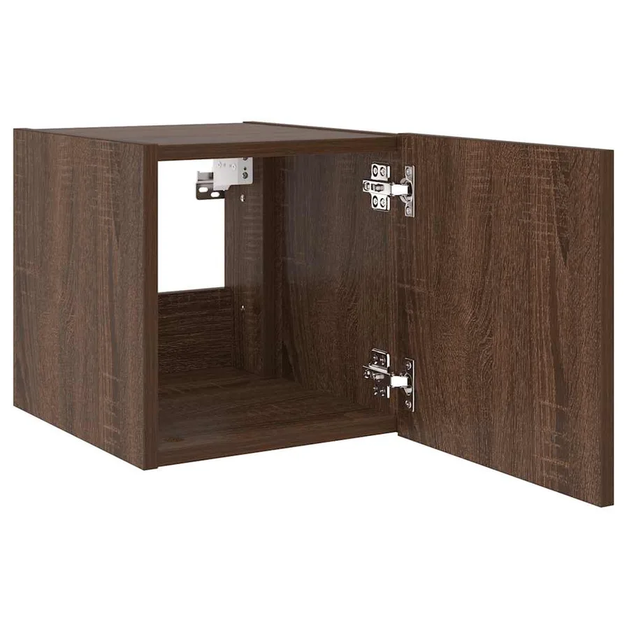Meubles TV muraux lumières LED 2 pcs chêne marron 30,5x35x30 cm - 9
