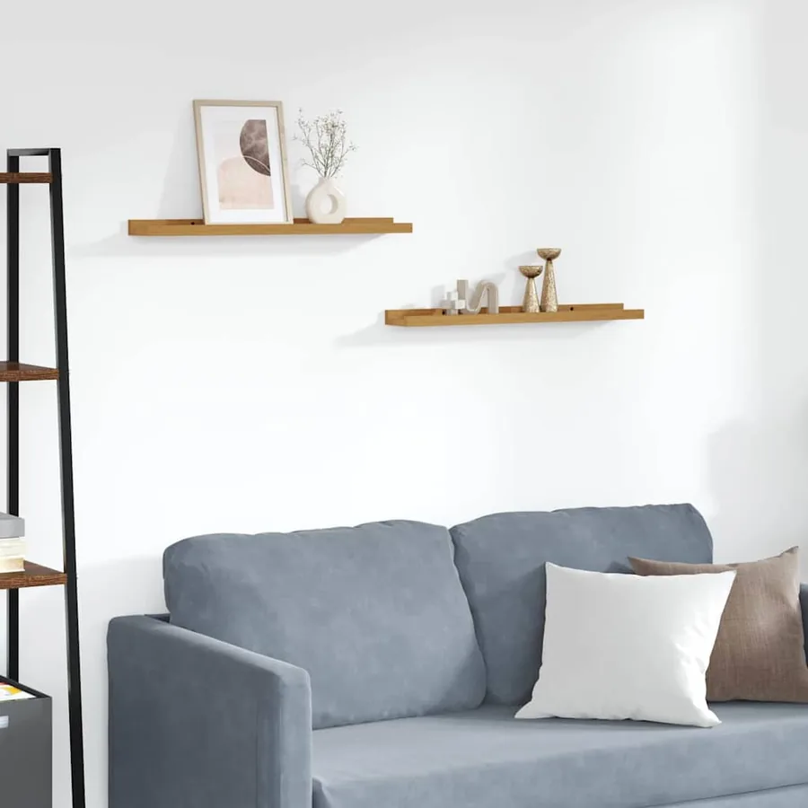 Étagère Murale Montage mural 2 pcs Beige 60 x 9 x 3 cm