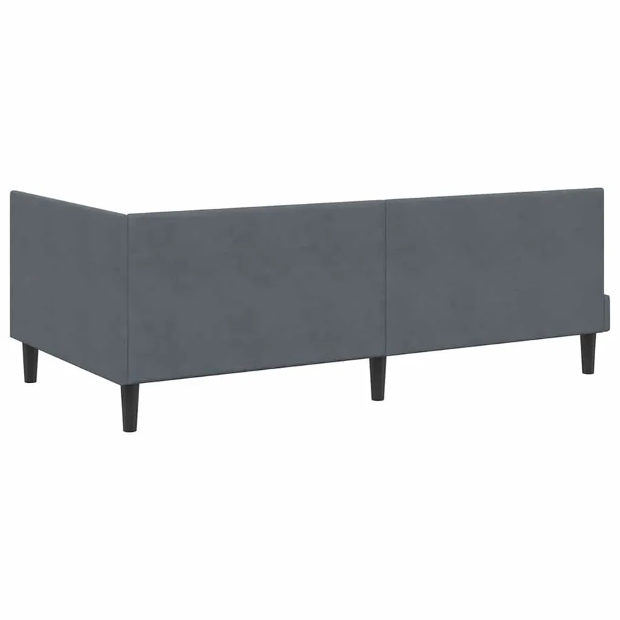 Cadre de lit d'angle Gris foncé 100 cm x 200 cm Velours - 7