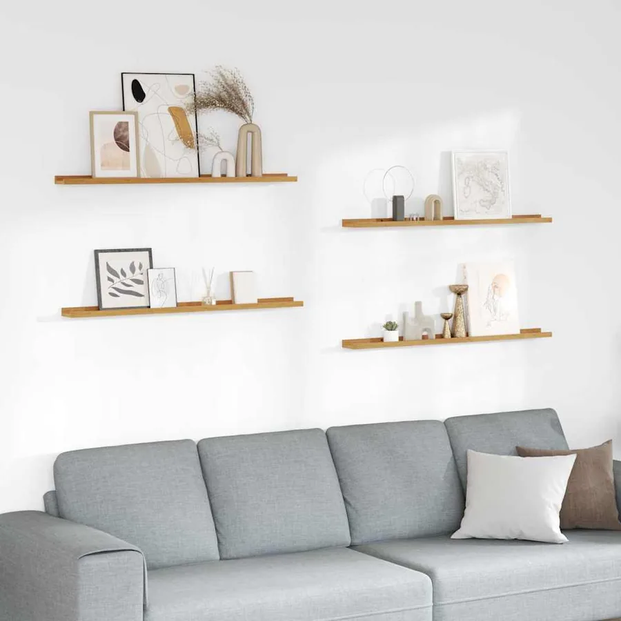 Étagère Murale Montage mural 4 pcs Beige 100 x 9 x 3 cm