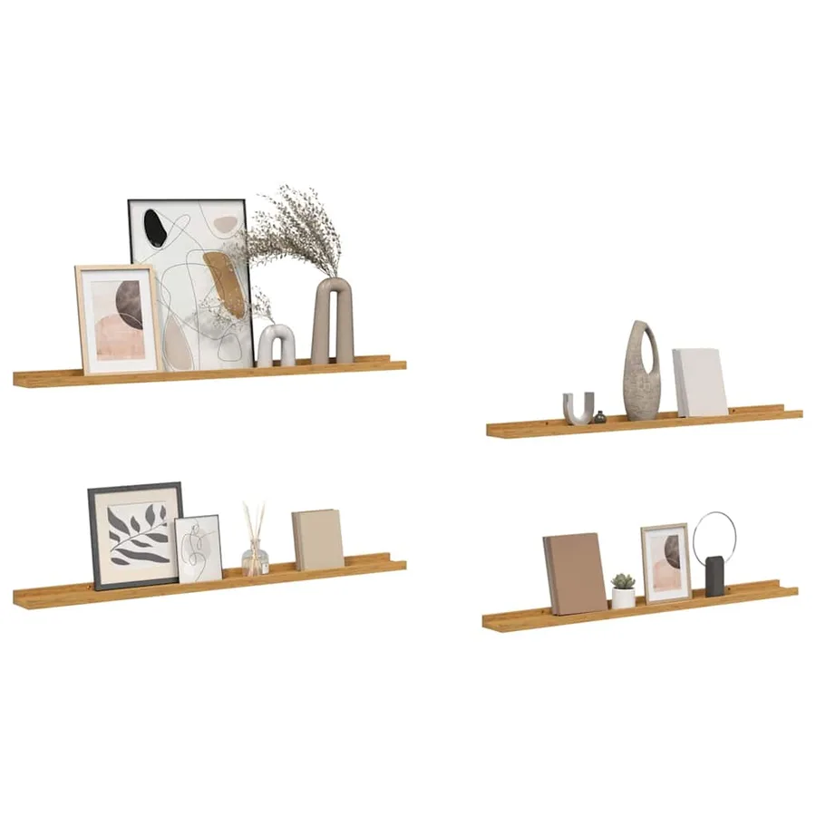 Étagère Murale Montage mural 4 pcs Beige 100 x 9 x 3 cm - 3