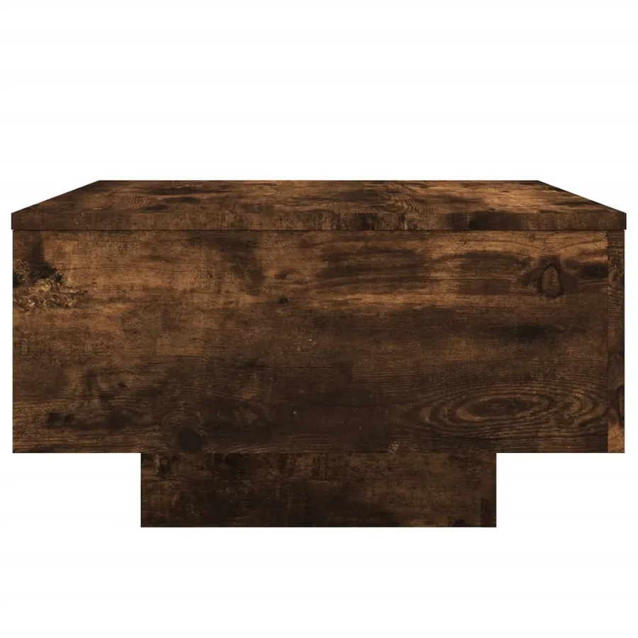 Table basse avec lumières LED chêne fumé 55x55x31 cm - 8
