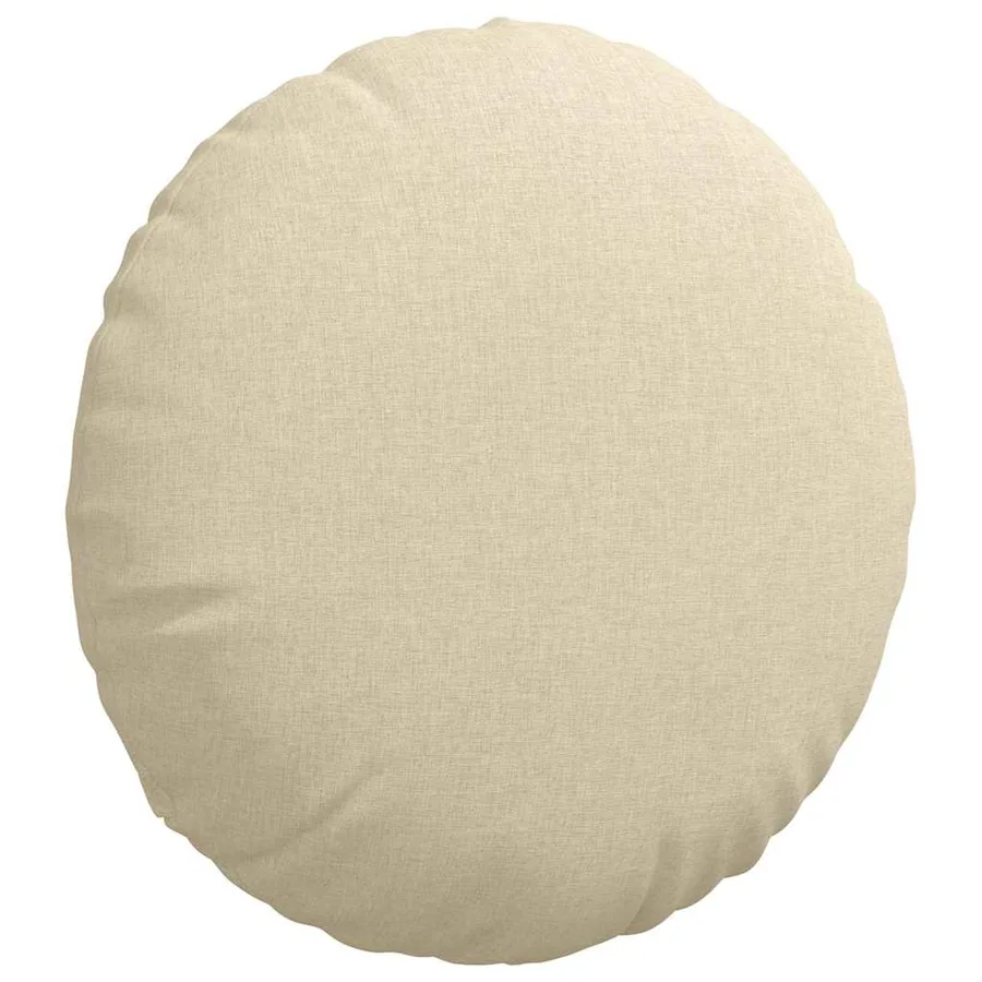 Coussins de siège 2 pcs Crème Ø50 x 19 cm tissu - 5