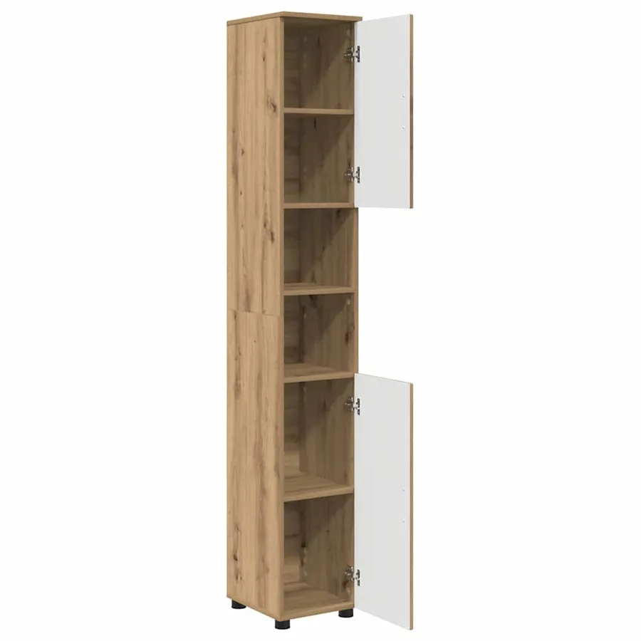 Cabinet de salle de bain Chêne artisanal 30 x 35 x 192 cm - 5