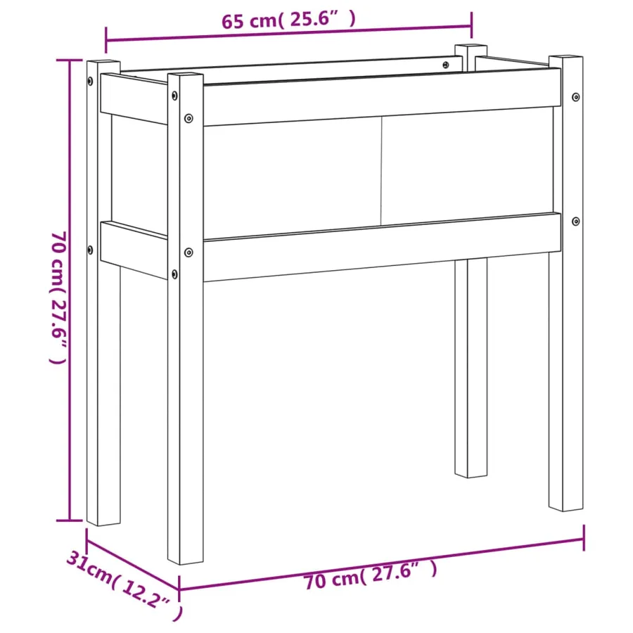 Jardinières 2 pcs avec pieds bois de pin imprégné - 11
