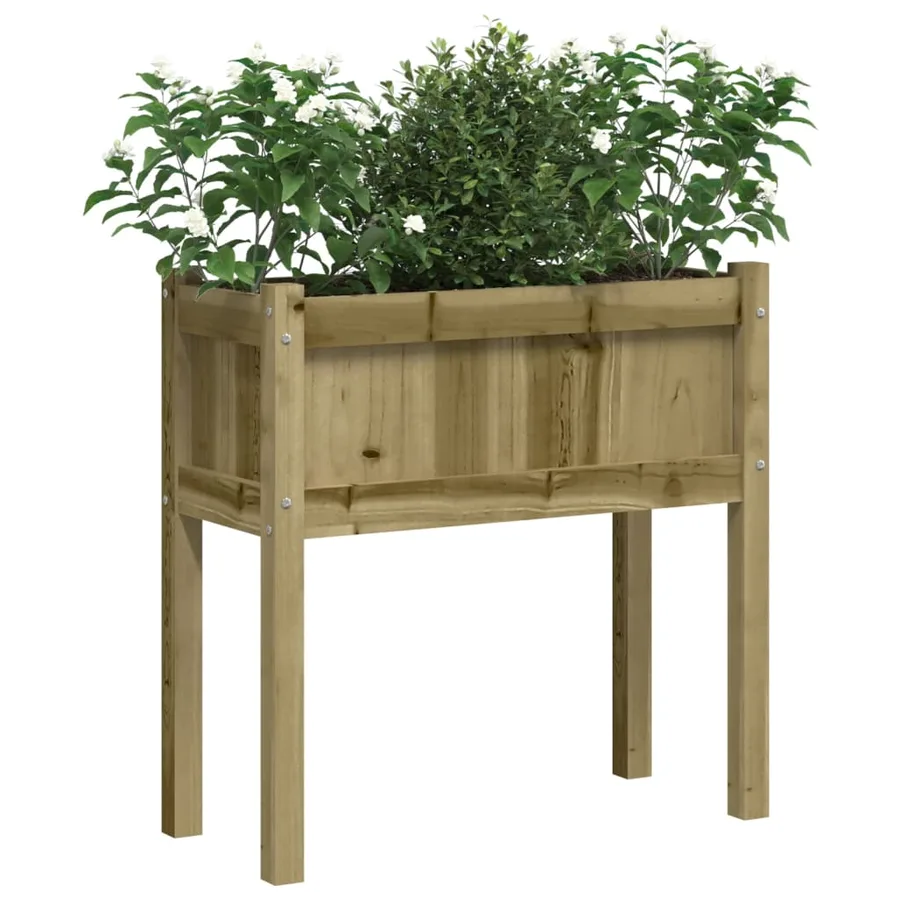Jardinières 2 pcs avec pieds bois de pin imprégné - 3