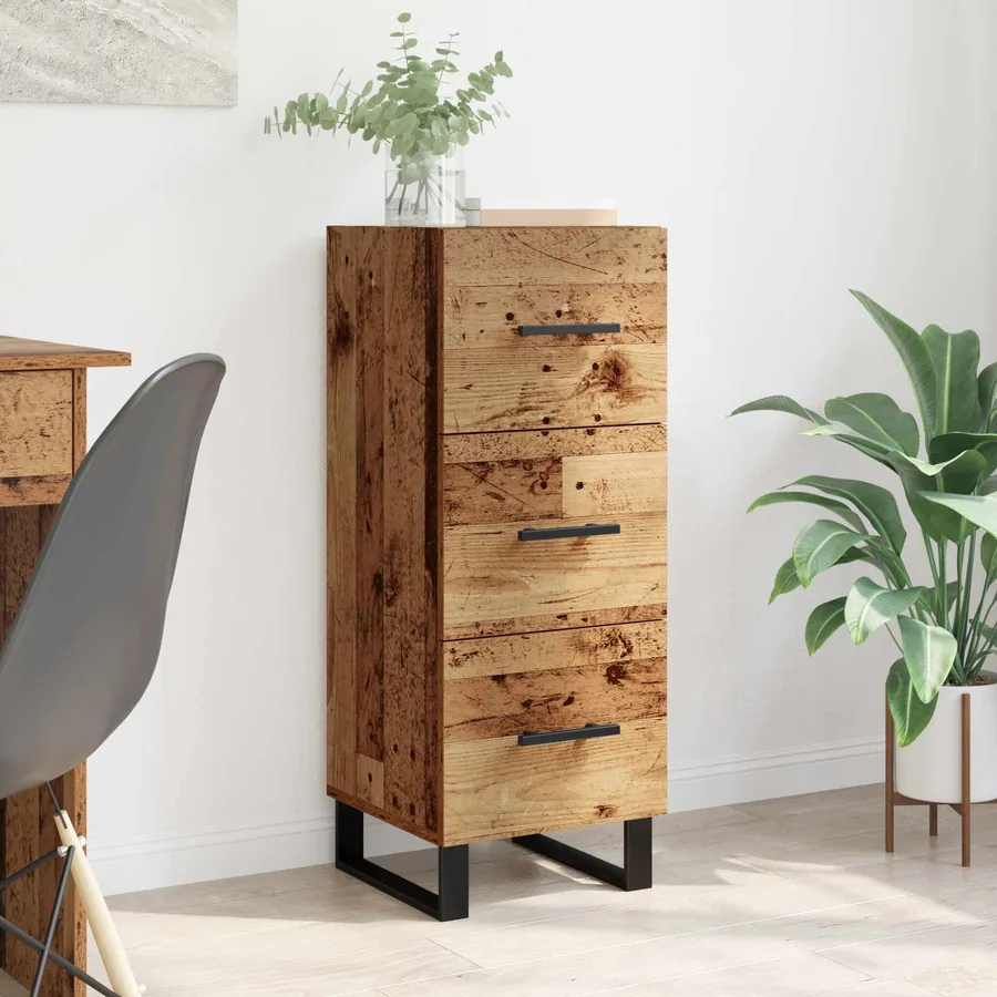 Buffet Bois Ancien 34,5 x 34 x 90 cm Bois d'ingénierie et fer