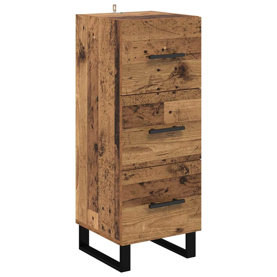 Buffet Bois Ancien 34,5 x 34 x 90 cm Bois d'ingénierie et fer - 2