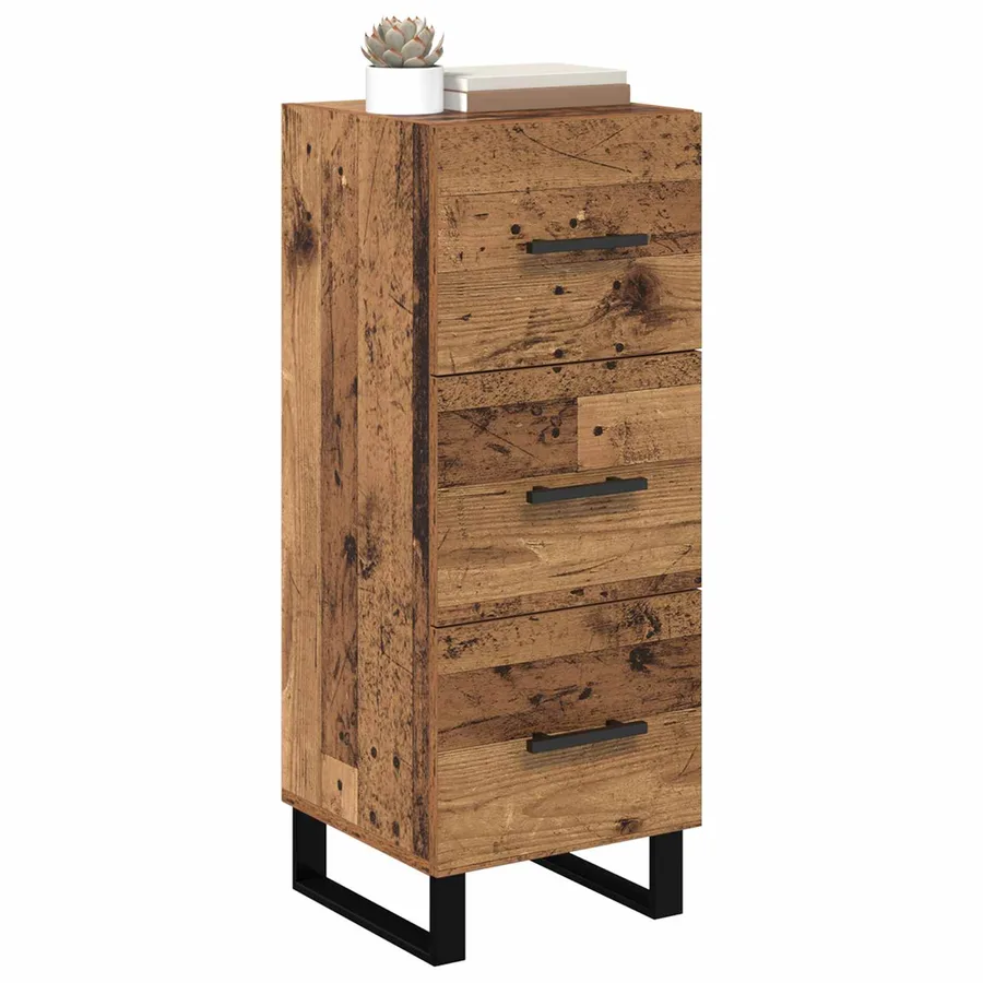 Buffet Bois Ancien 34,5 x 34 x 90 cm Bois d'ingénierie et fer - 3