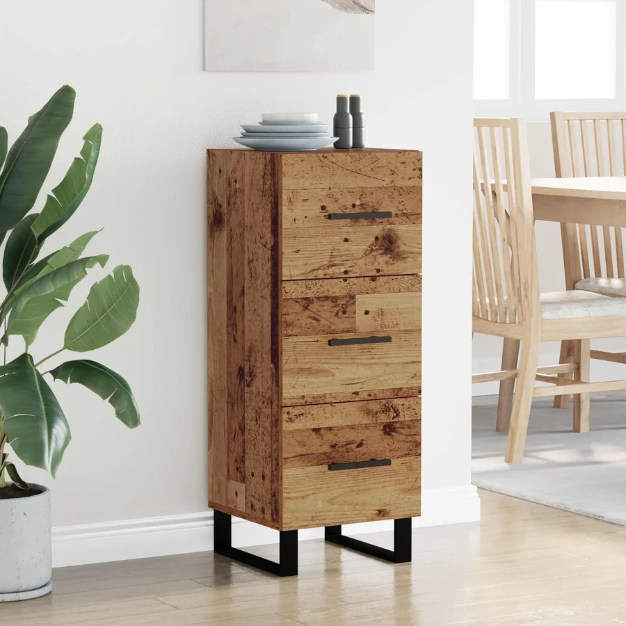 Buffet Bois Ancien 34,5 x 34 x 90 cm Bois d'ingénierie et fer - 4