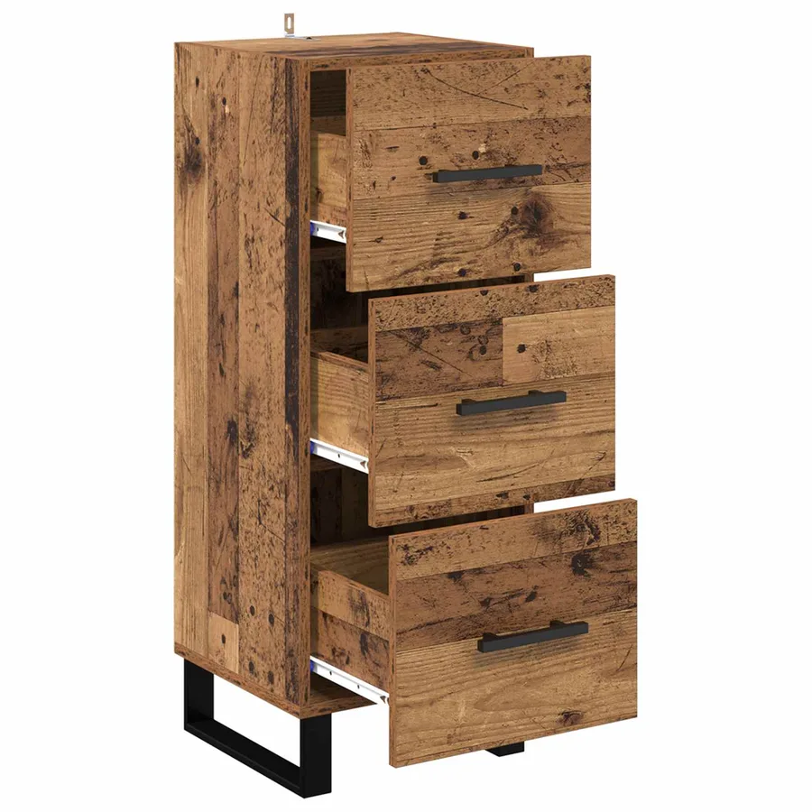 Buffet Bois Ancien 34,5 x 34 x 90 cm Bois d'ingénierie et fer - 5