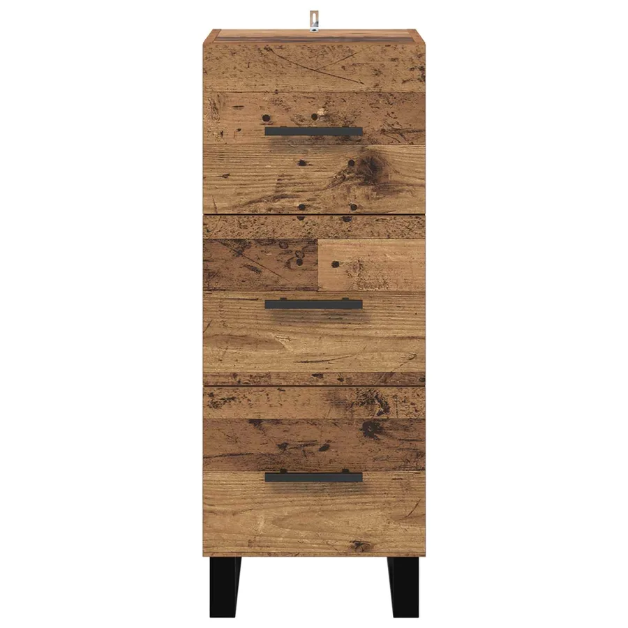Buffet Bois Ancien 34,5 x 34 x 90 cm Bois d'ingénierie et fer - 6